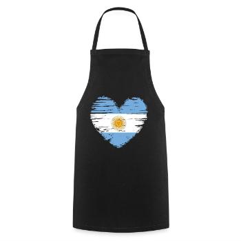 Argentine coeur drapeau blason - Tablier de cuisine - noir - Devant - AI Model Male 185 dark (185cm)