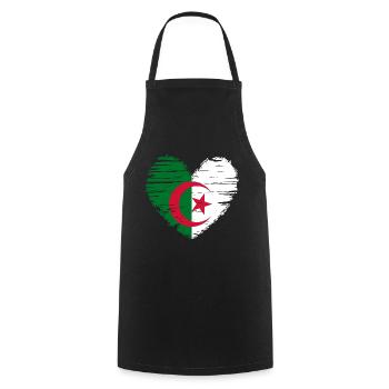 Algeria Heart Flag Flag Coat of Arms - Cooking Apron - black - Front - AI Model Male 185 dark (185cm)