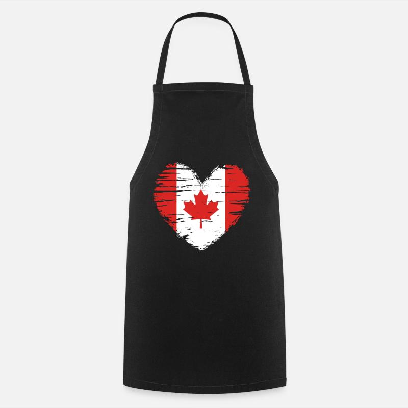Canada coeur drapeau blason - Tablier de cuisine - noir