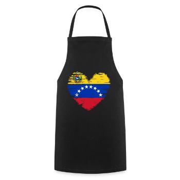 Venezuela Heart Flag Flag Coat of Arms - Cooking Apron - black - Front - AI Model Male 185 dark (185cm)