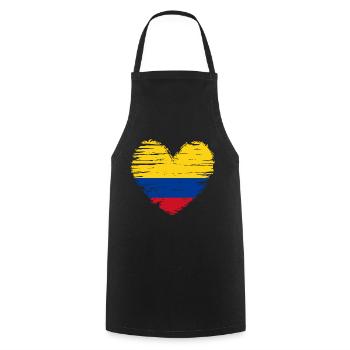 Colombia Heart Flag Flag Coat of Arms - Cooking Apron - black - Front - AI Model Male 185 dark (185cm)