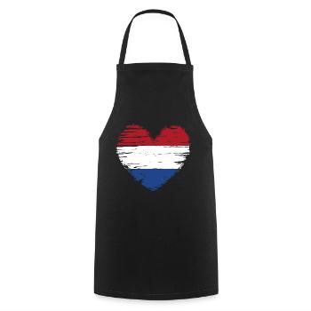 Netherlands Heart Flag Flag Coat of Arms - Cooking Apron - black - Front - AI Model Male 185 dark (185cm)