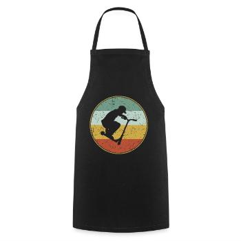 Vintage Stunt Scooter Pedal Scooter Boys Gift - Cooking Apron - black - Front - AI Model Male 185 dark (185cm)