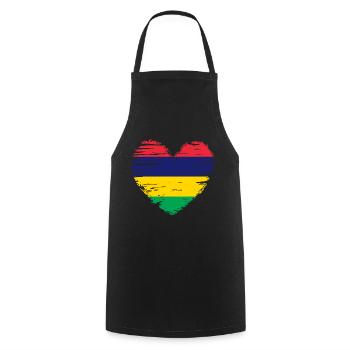 Maurice coeur drapeau drapeau drapeau blason - Tablier de cuisine - noir - Devant - AI Model Male 185 dark (185cm)