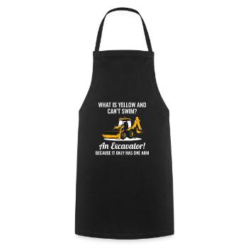 Excavator Backhoe Heavy Equipment Operator Funny - Cooking Apron - black - Front - AI Model Male 185 dark (185cm)