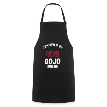 Certified by Gojo Sensei Otaku Manga Anime - Tablier de cuisine - noir - Devant - AI Model Male 185 dark (185cm)