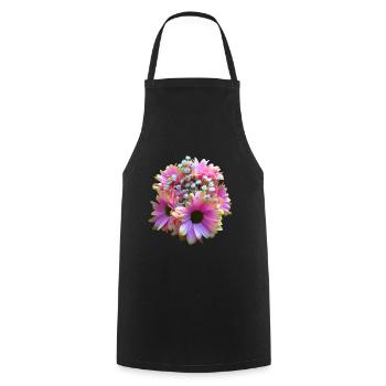 Fleur, Bouquet, fleur rose, fleurs de fleur, fleurs marénies florales - Tablier de cuisine - noir - Devant - AI Model Male 185 dark (185cm)
