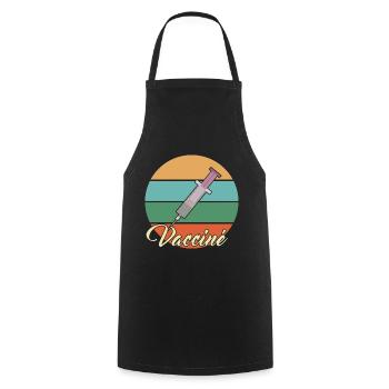 Vaccinated - Cooking Apron - black - Front - AI Model Male 185 dark (185cm)