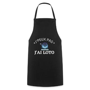 j'peux pas j'ai Loto cadeau humour - Tablier de cuisine - noir - Devant - AI Model Male 185 dark (185cm)