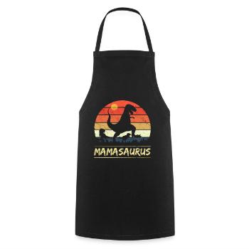 Mamasaurus - Retro! - Kochschürze - Schwarz - Vorne - AI Model Male 185 dark (185cm)