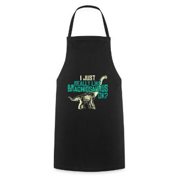 I Just Like Dinosaurs - Cooking Apron - black - Front - AI Model Male 185 dark (185cm)