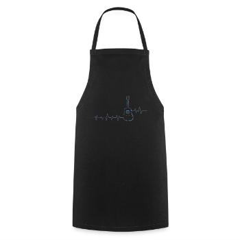 Acoustic Guitar Heartbeat Guitar Musician - Cooking Apron - black - Front - AI Model Male 185 dark (185cm)