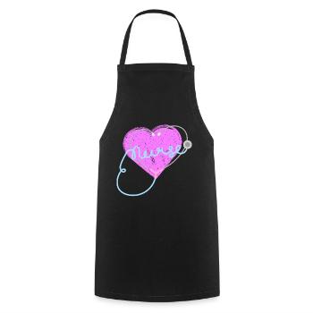 Infirmière Vie Soins infirmiers - Tablier de cuisine - noir - Devant - AI Model Male 185 dark (185cm)