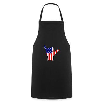 Shaka Hand American Flag USA Shaka - Cooking Apron - black - Front - AI Model Male 185 dark (185cm)