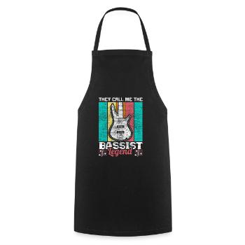Bass guitar guitar gift - Cooking Apron - black - Front - AI Model Male 185 dark (185cm)