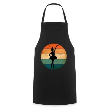 Ballerine Danse Avant rétro coucher du soleil - Tablier de cuisine - noir - Devant - AI Model Male 185 dark (185cm)