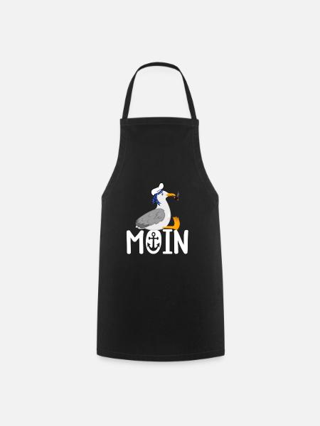 Moin Möwe Seemann - Kochschürze - Schwarz