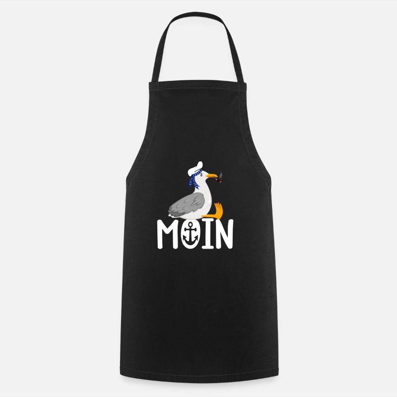 Moin Möwe Seemann - Kochschürze - Schwarz