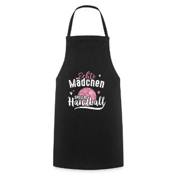 Echte Mädchen Spielen Handball Kinder - Kochschürze - Schwarz - Vorne - AI Model Male 185 dark (185cm)