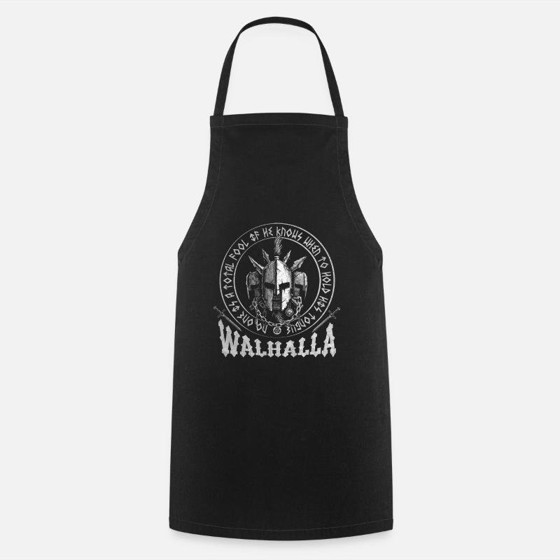 Valhalla Odin Wikinger Motiv - Kochschürze - Schwarz