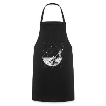 Tondre la pelouse Astronaute - Tablier de cuisine - noir - Devant - AI Model Male 185 dark (185cm)