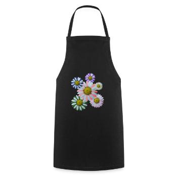 Fleur, Fleur, Fleurs, Fleur, Floral - Tablier de cuisine - noir - Devant - AI Model Male 185 dark (185cm)
