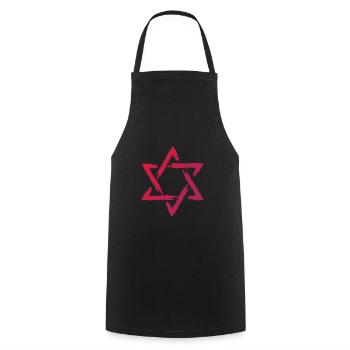 Star of David Symbol - Cooking Apron - black - Front - AI Model Male 185 dark (185cm)