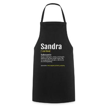 Sandra Name Definition - Kochschürze - Schwarz - Vorne - AI Model Male 185 dark (185cm)