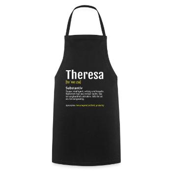 Theresa Name Definition - Kochschürze - Schwarz - Vorne - AI Model Male 185 dark (185cm)