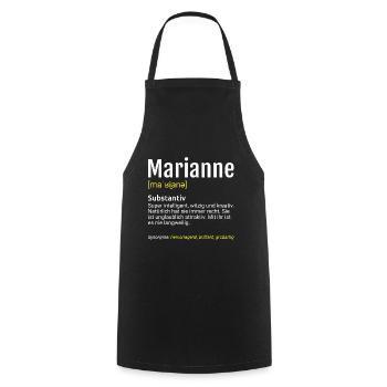Marianne Name Definition - Kochschürze - Schwarz - Vorne - AI Model Male 185 dark (185cm)