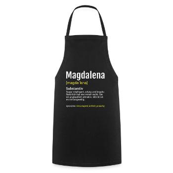 Magdalena Name Definition - Kochschürze - Schwarz - Vorne - AI Model Male 185 dark (185cm)