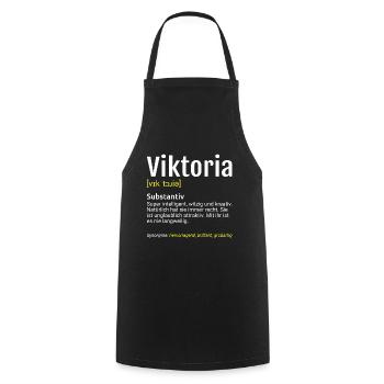 Viktoria Name Definition - Kochschürze - Schwarz - Vorne - AI Model Male 185 dark (185cm)