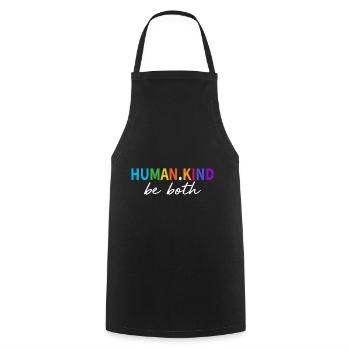 Humanité Soyez à la fois rétro couleurs gentillesse cool cadeau - Tablier de cuisine - noir - Devant - AI Model Male 185 dark (185cm)
