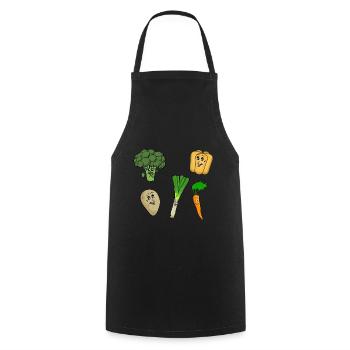 Légumes heureux - Tablier de cuisine - noir - Devant - AI Model Male 185 dark (185cm)