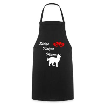 Katzen Mama Stolz - Kochschürze - Schwarz - Vorne - AI Model Male 185 dark (185cm)