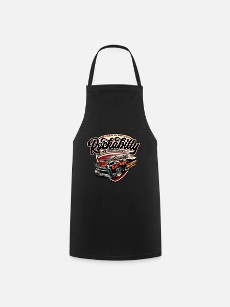 Rockabilly Hotrod Speed Flammen - neg - Kochschürze - Schwarz