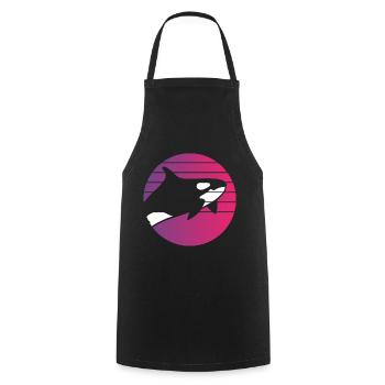 Orca Retro Style Vintage - Cooking Apron - black - Front - AI Model Male 185 dark (185cm)