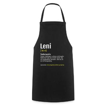 Leni Name Definition - Kochschürze - Schwarz - Vorne - AI Model Male 185 dark (185cm)