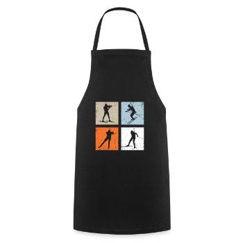 Biathlon Vintage Winter Sports - Cooking Apron - black - Front - AI Model Male 185 dark (185cm)