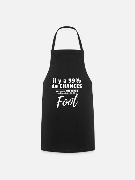 Ballon de foot - Humour football Âme soeur - Tablier de cuisine - noir