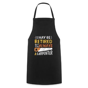 Retraite de charpentier - Tablier de cuisine - noir - Devant - AI Model Male 185 dark (185cm)