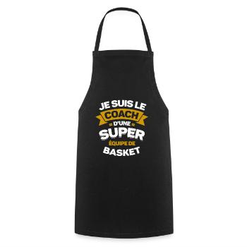 COACH D'UNE SUPER ÉQUIPE DE BASKET - Tablier de cuisine - noir - Devant - AI Model Male 185 dark (185cm)