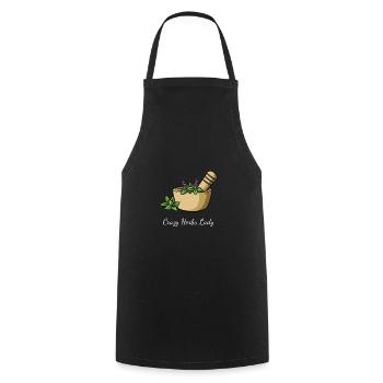 Herbs Crazy Herbs Lady - Cooking Apron - black - Front - AI Model Male 185 dark (185cm)
