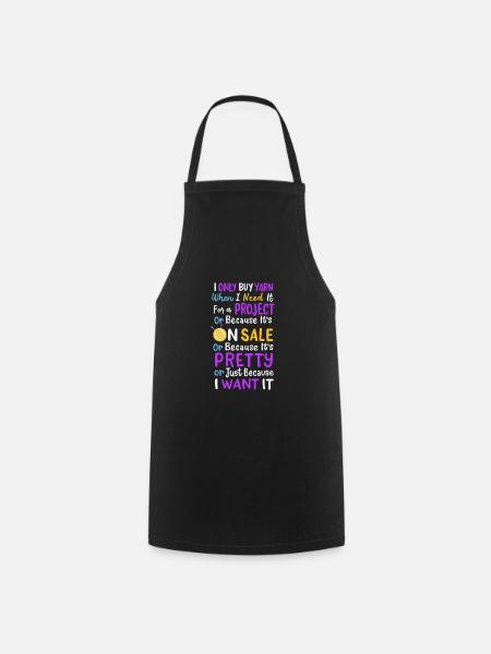 Knitting Knitting Wool - Cooking Apron - black