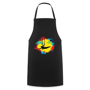 Flying Trapeze Artist Circus Gymnastics Watercolor - Cooking Apron - black - Front - AI Model Male 185 dark (185cm)