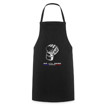 MMA Frankreich - 23. Januar 2022 - Kochschürze - Schwarz - Vorne - AI Model Male 185 dark (185cm)