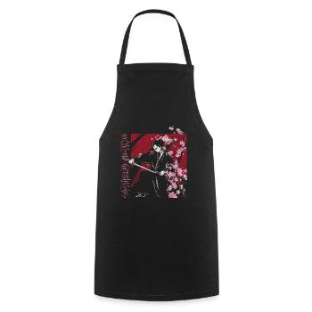 Cherry blossom - Cooking Apron - black - Front - AI Model Male 185 dark (185cm)