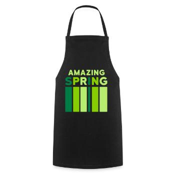 Amazing Spring (bar) - Cooking Apron - black - Front - AI Model Male 185 dark (185cm)
