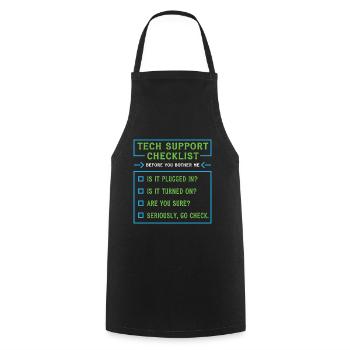 Tech Support Checklist Coding Shirt For - Kochschürze - Schwarz - Vorne - AI Model Male 185 dark (185cm)