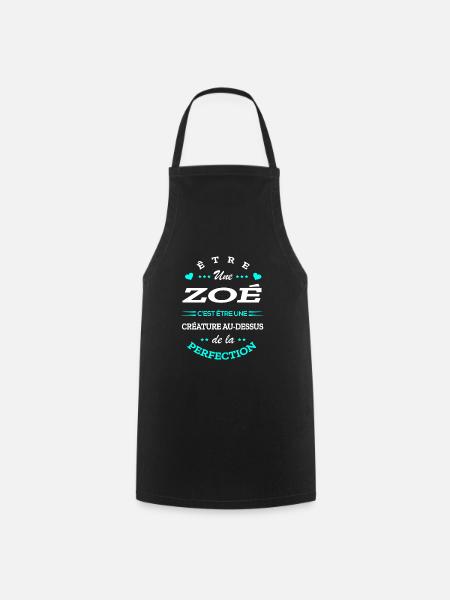 ZOÉ PARFAITE - NOM ZOÉ - Tablier de cuisine - noir